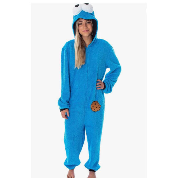 Other - Blue Cookie Monster Onesie Pajamas with Hood [COPY]